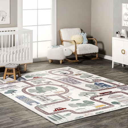 Nuloom Chalea Kids Town Machine Washable Area Rug 5ft x 8ft KFFX01A-508